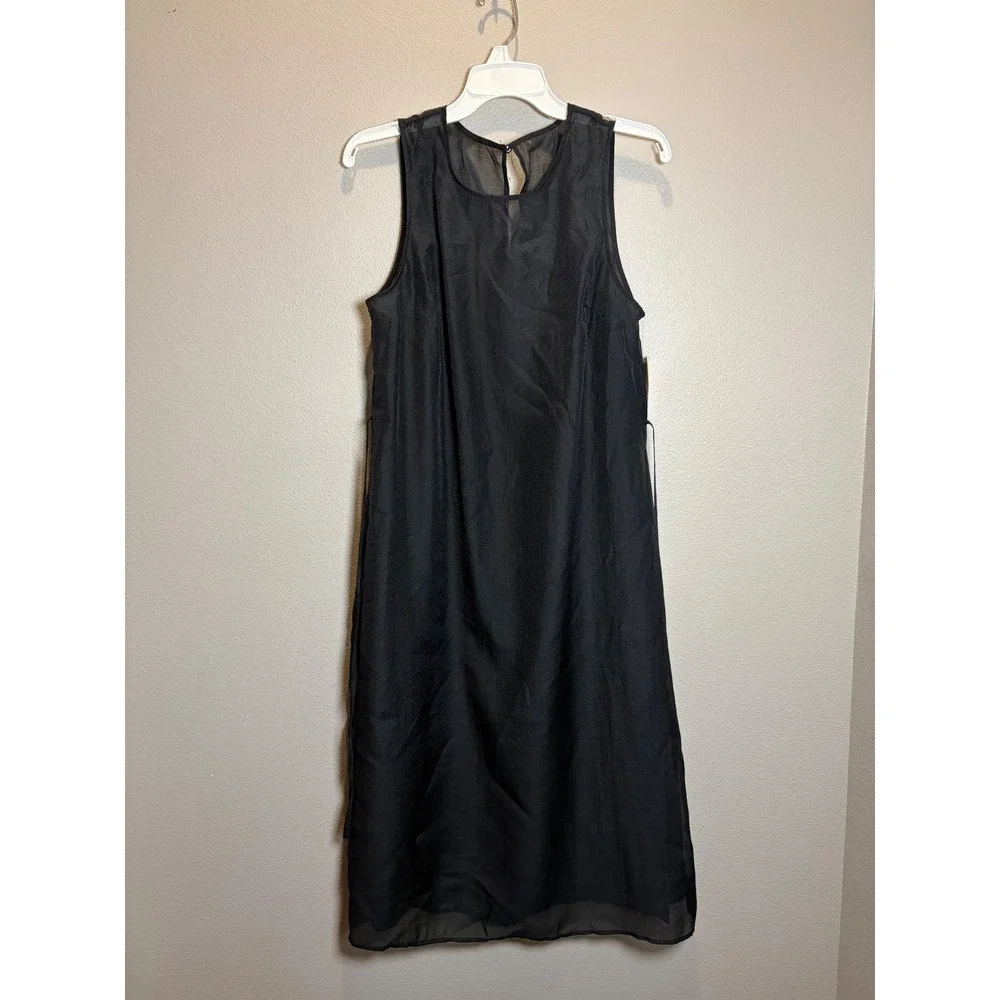 A New Day Womens Sleeveless Sheer Overlay Midi Dress Black Size M G9931X